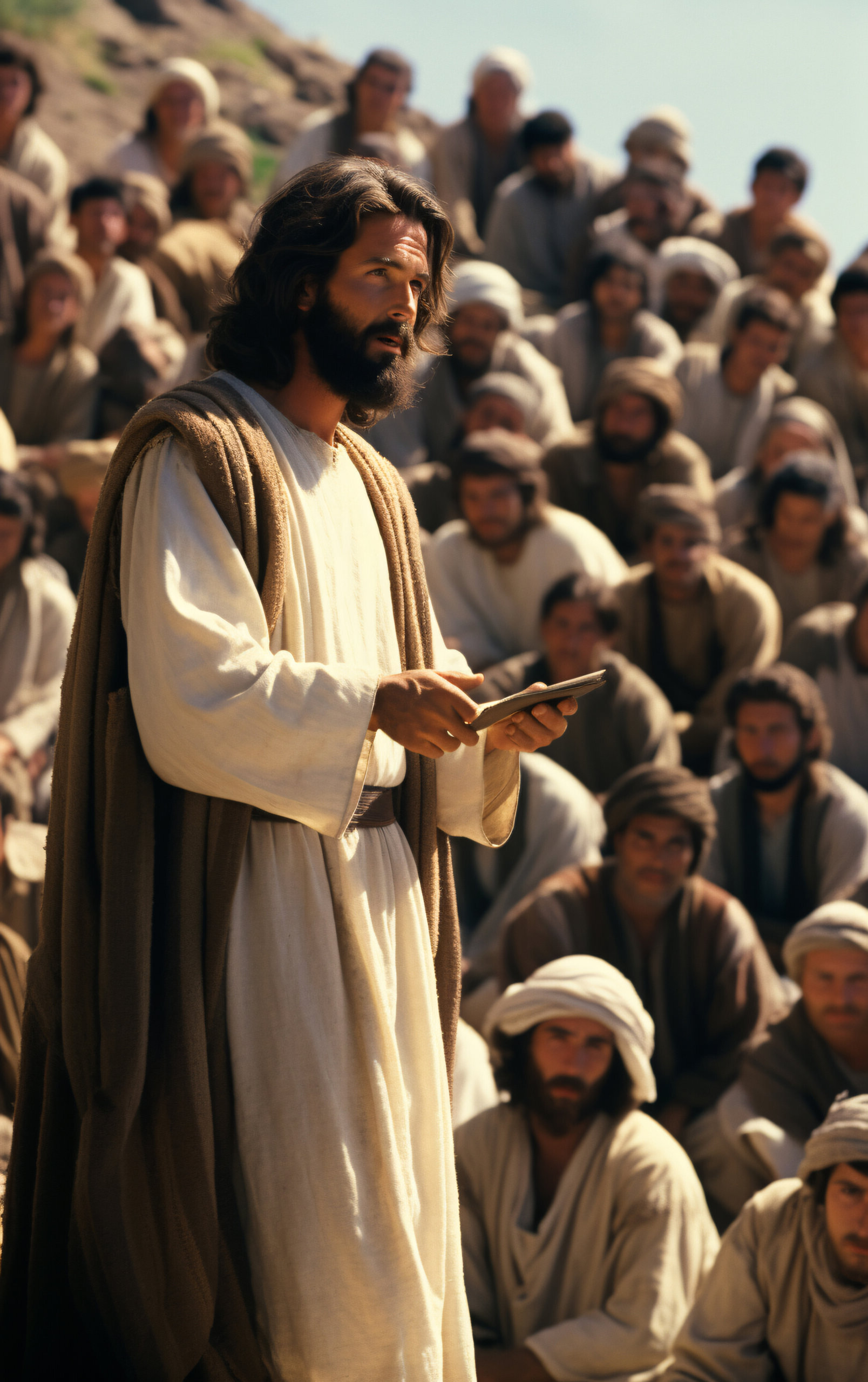 Jesús y multitud